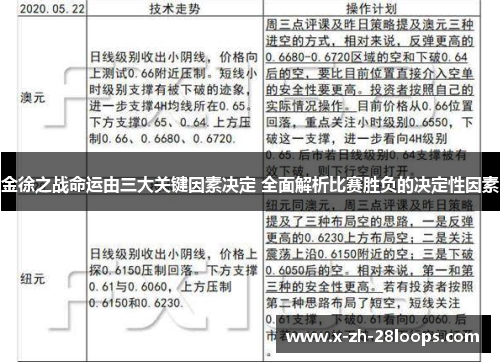 金徐之战命运由三大关键因素决定 全面解析比赛胜负的决定性因素